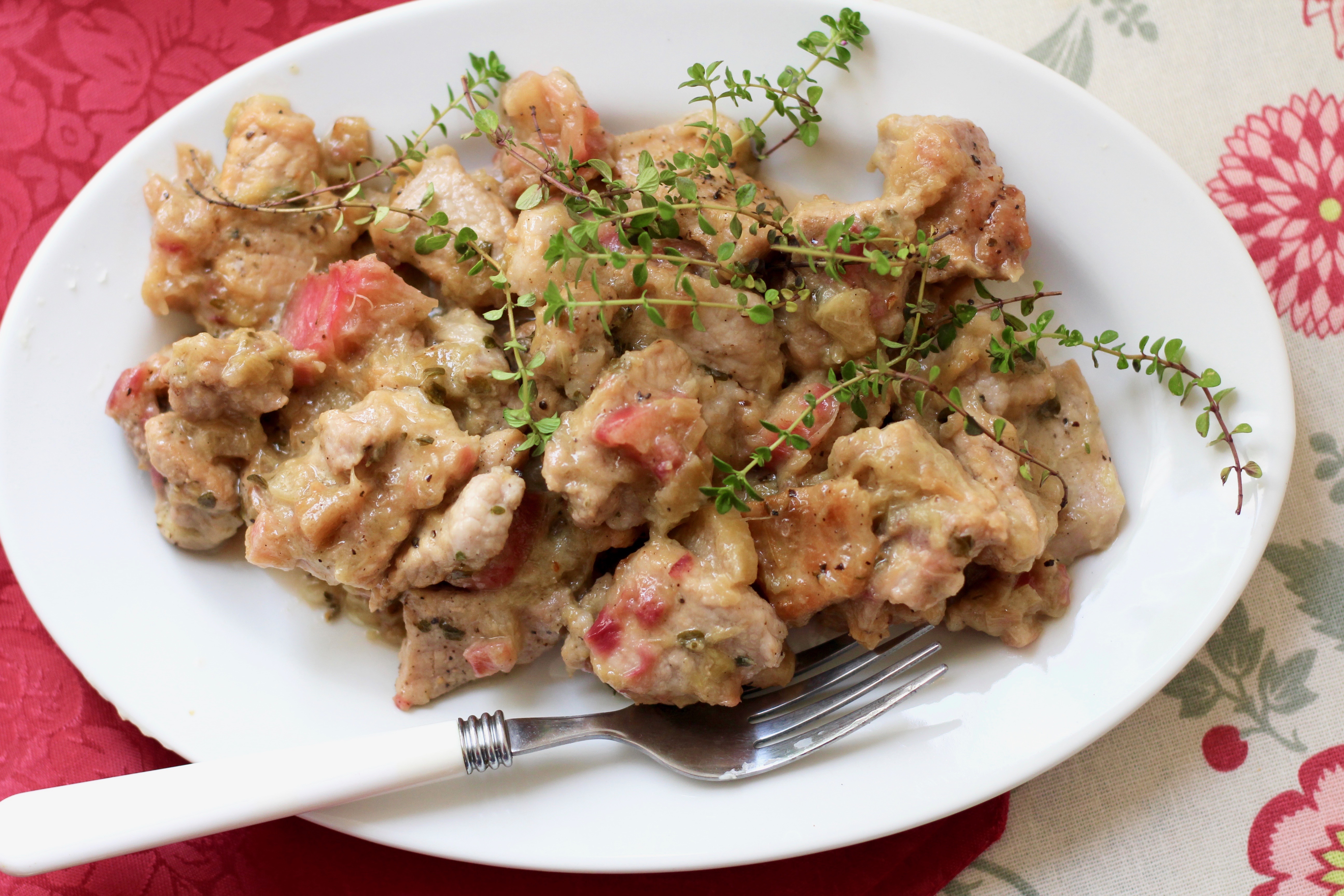 RHUBARB THYME BROWN SUGAR PORK