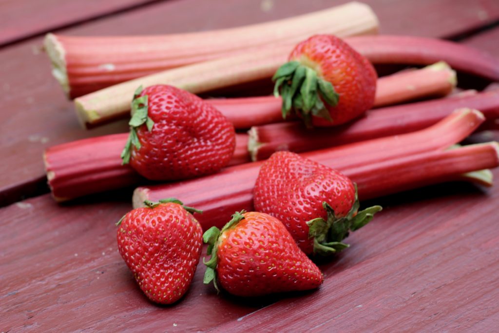 Fresh Strawberries and rhubarb