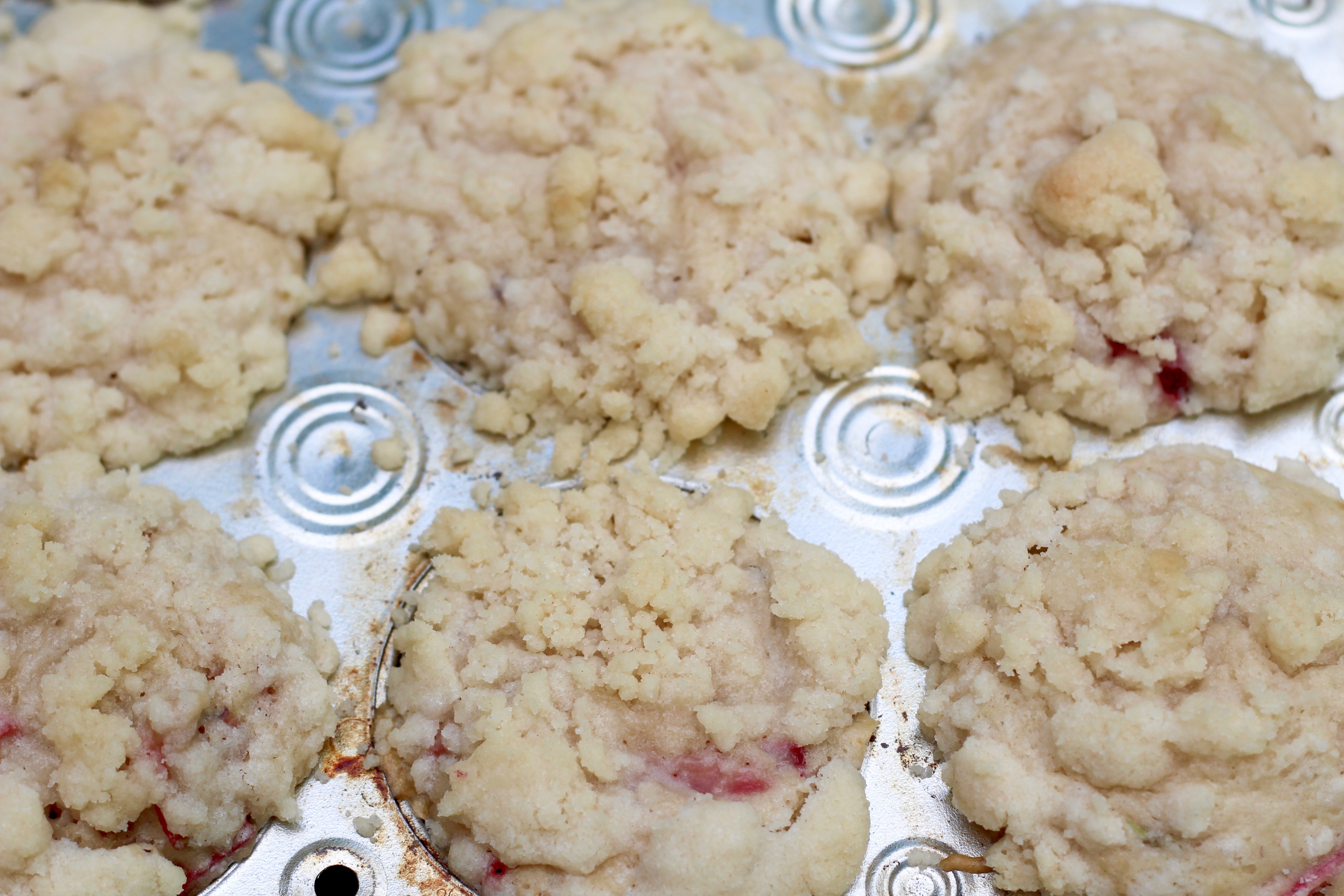 Strawberry Rhubarb Streusel Muffins