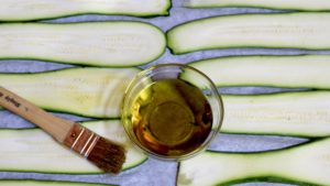 zucchini strips olive oil