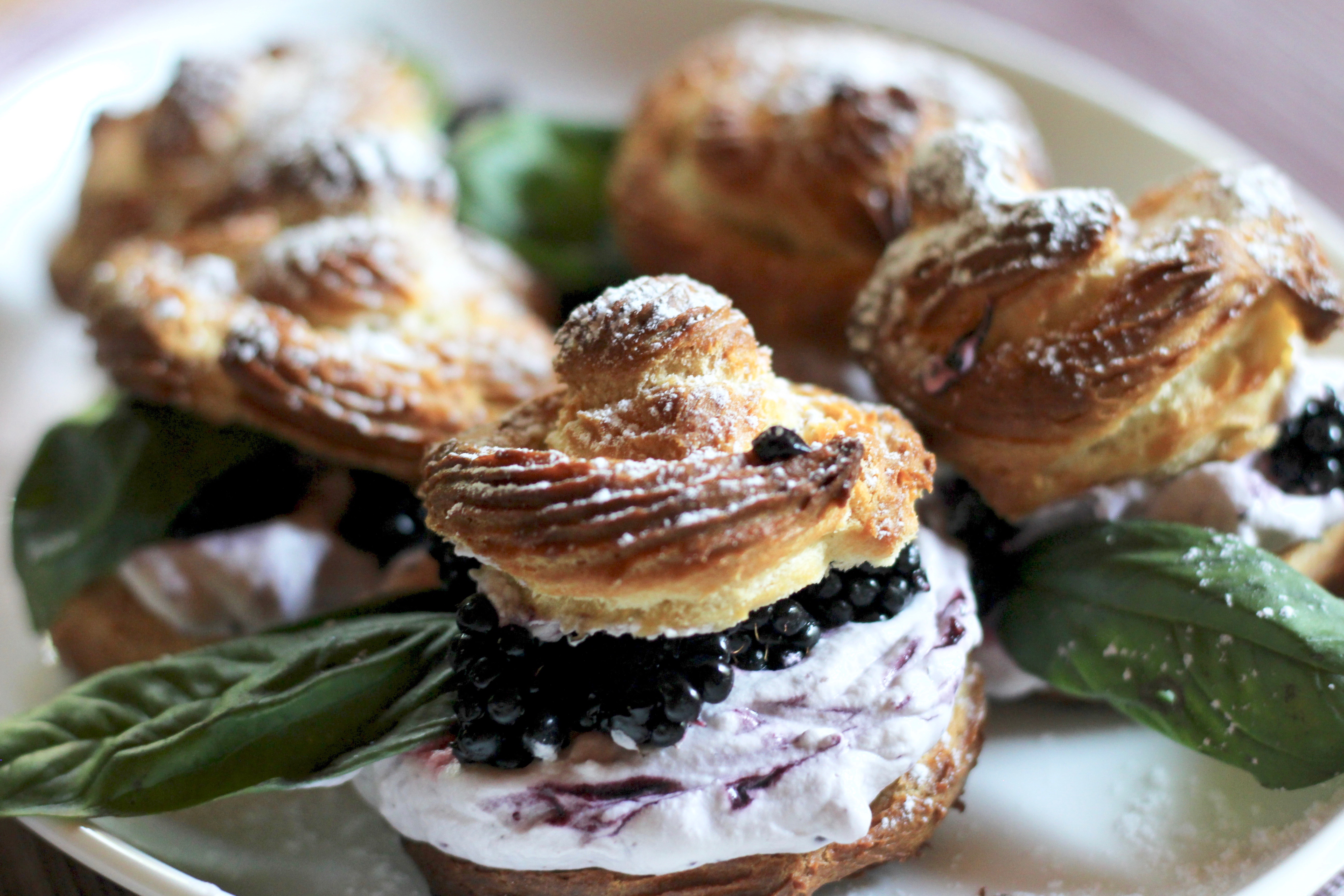 Blackberry Basil Cream Pastries