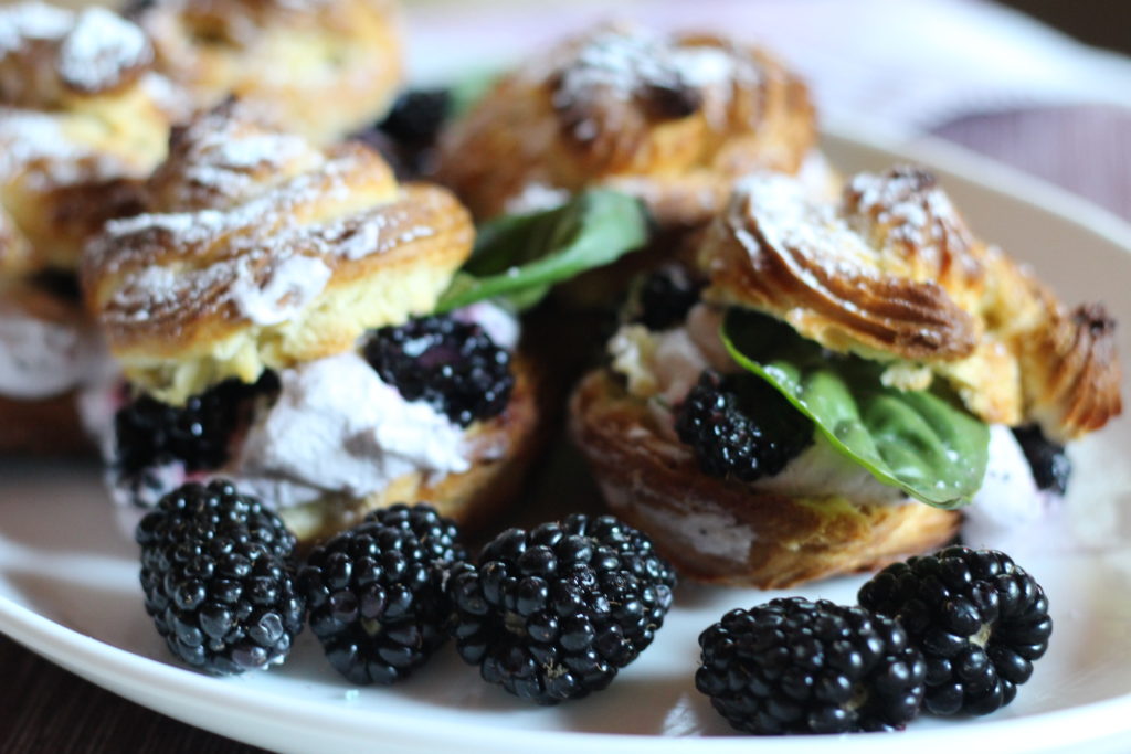 Blackberry Basil Cream Pastries