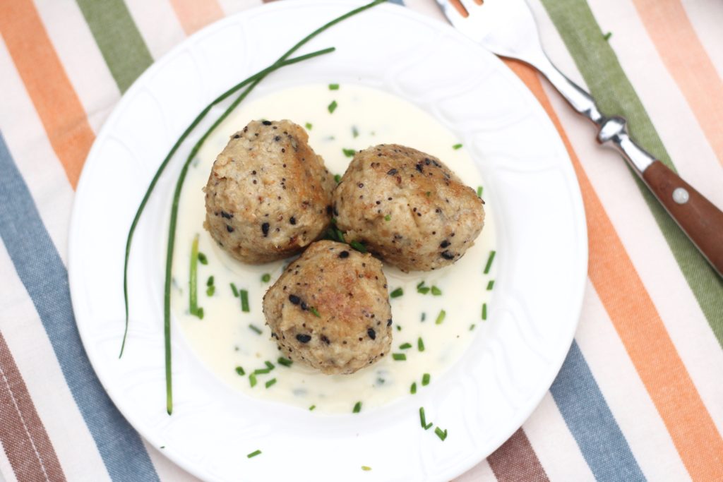 Everything Knödel with Chive Cream Sauce