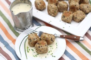Everything Knoedel with Chive Cream Sauce