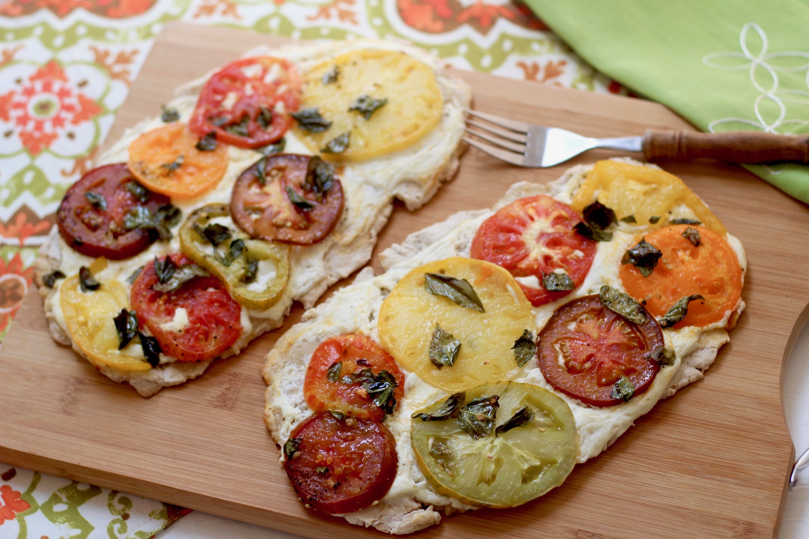 Heirloom Tomato Basil Flammkuchen