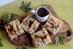 Pear Butterscotch Marzipan Streusel Cake