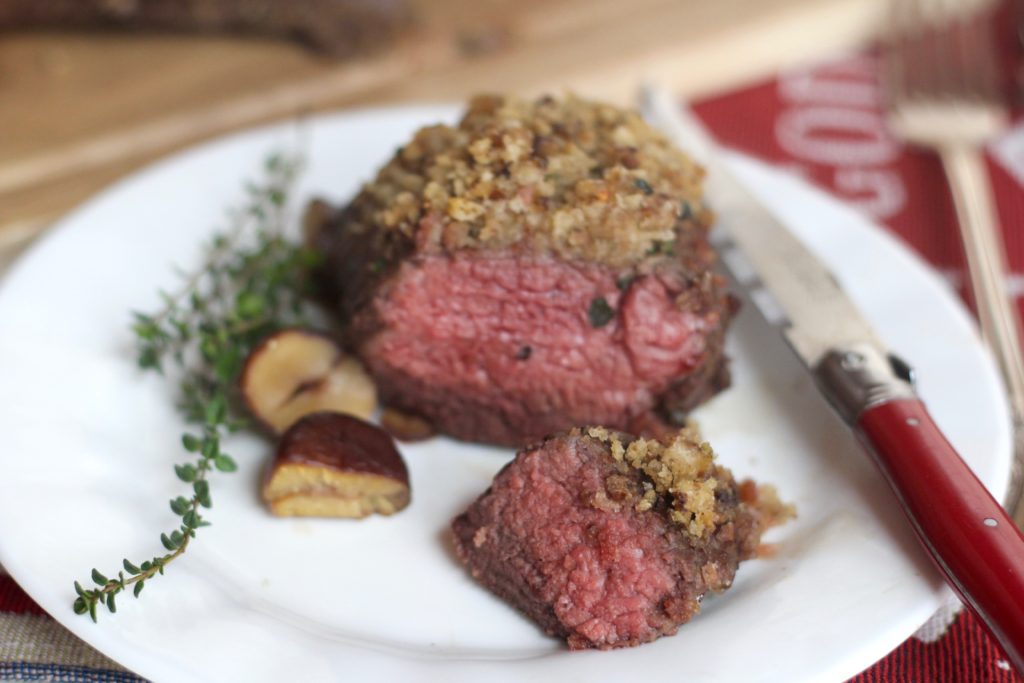 CHESTNUT STREUSEL CRUSTED STEAK