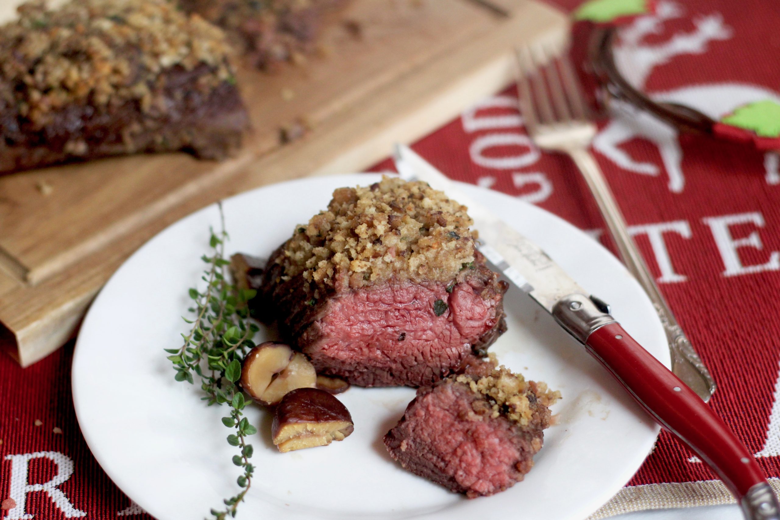 Chestnut Streusel Crusted Steak