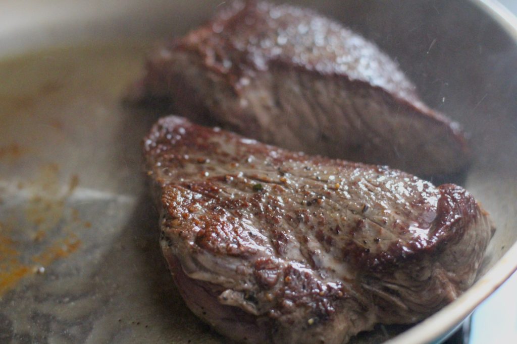 Searing steaks