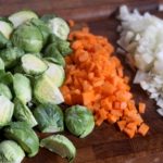 Brussels Sprouts, Carrots, Onions