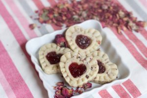 Raspberry Rose Thumbprint Cookies