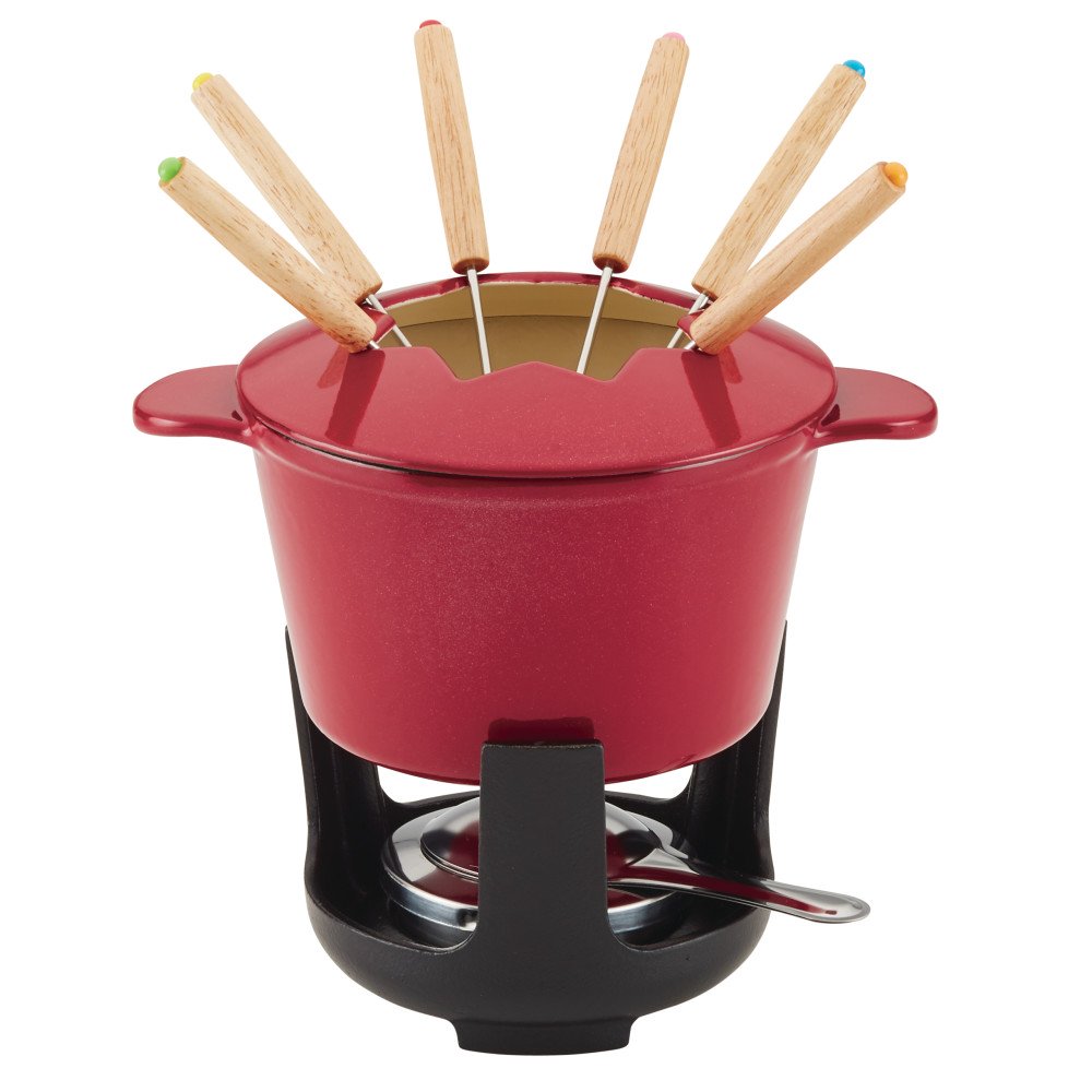 Rachael Ray Cast Iron Fondue Pot in Red Shimmer