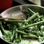Asparagus and scallions sauteé