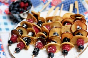 MINI PANCAKE BERRY SKEWERS