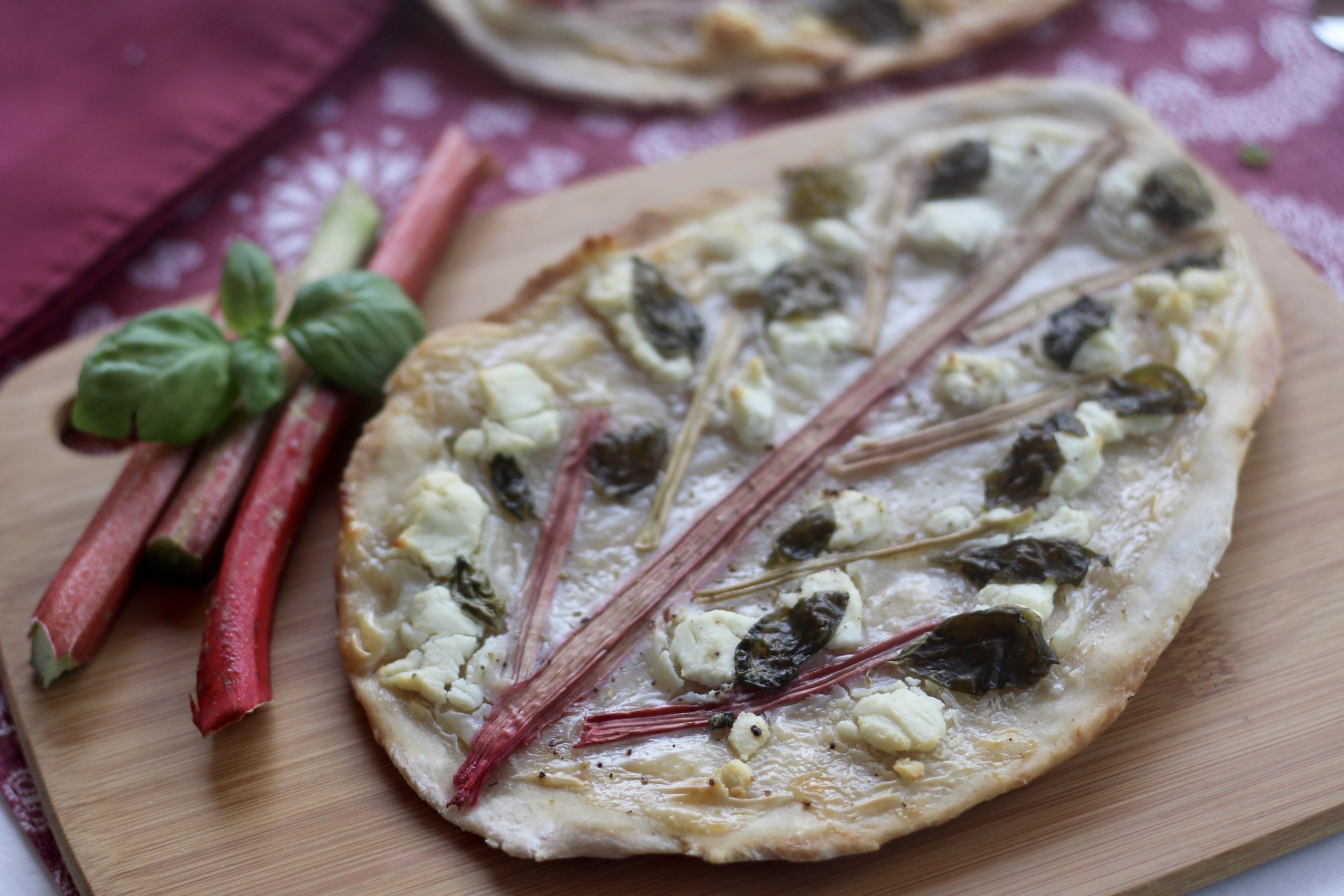 RHUBARB GOAT CHEESE FLAMMKUCHEN