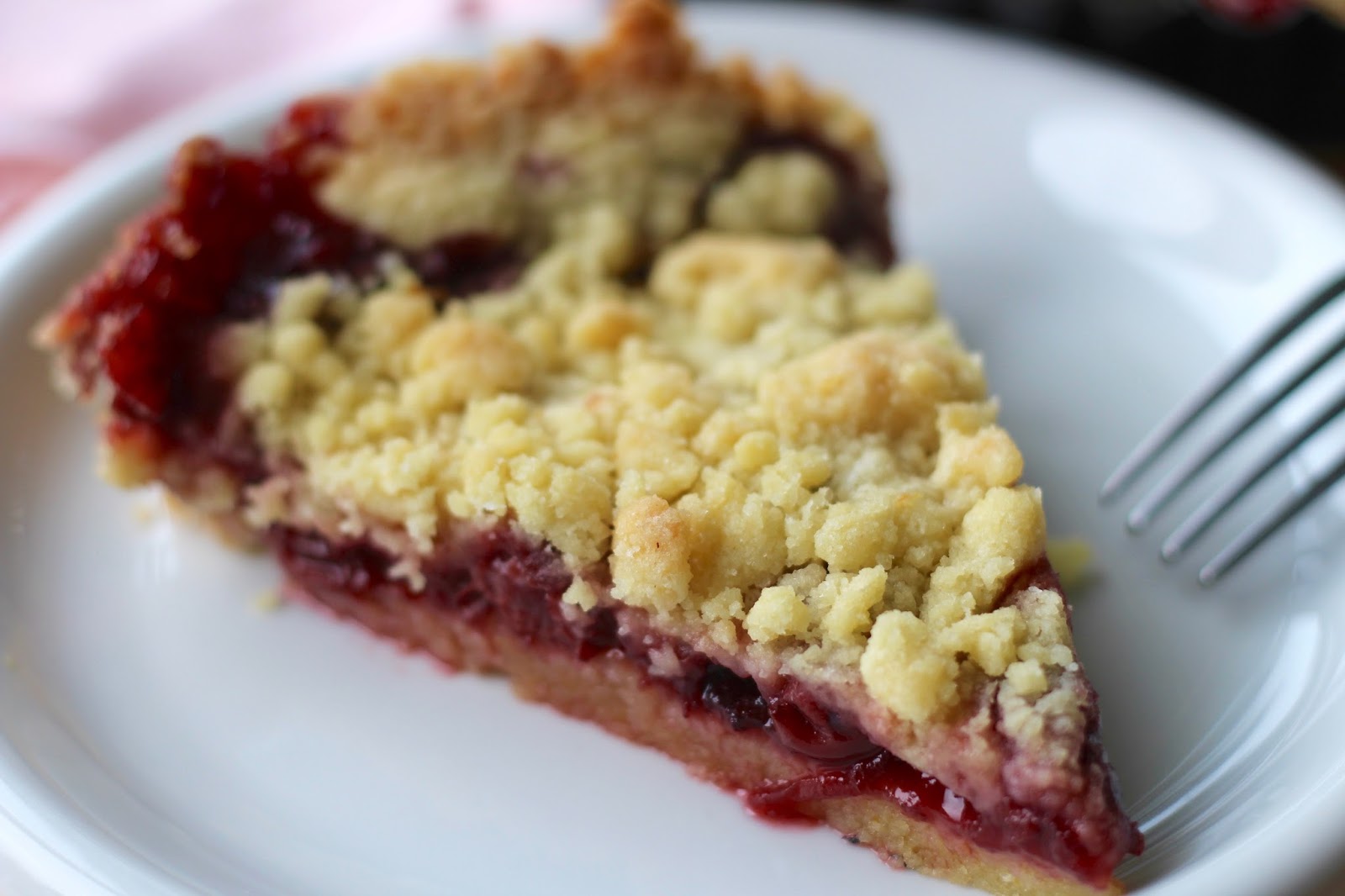 Sour Cherry Cake with Olive Oil Streusel