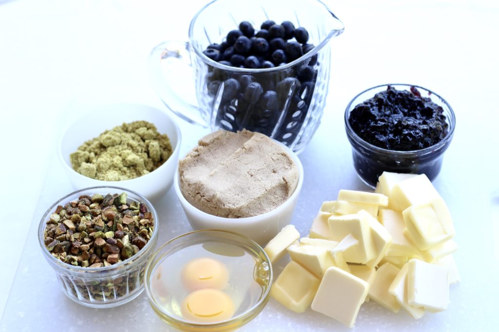 Blueberry Pistachio Streusel Tart ingredients