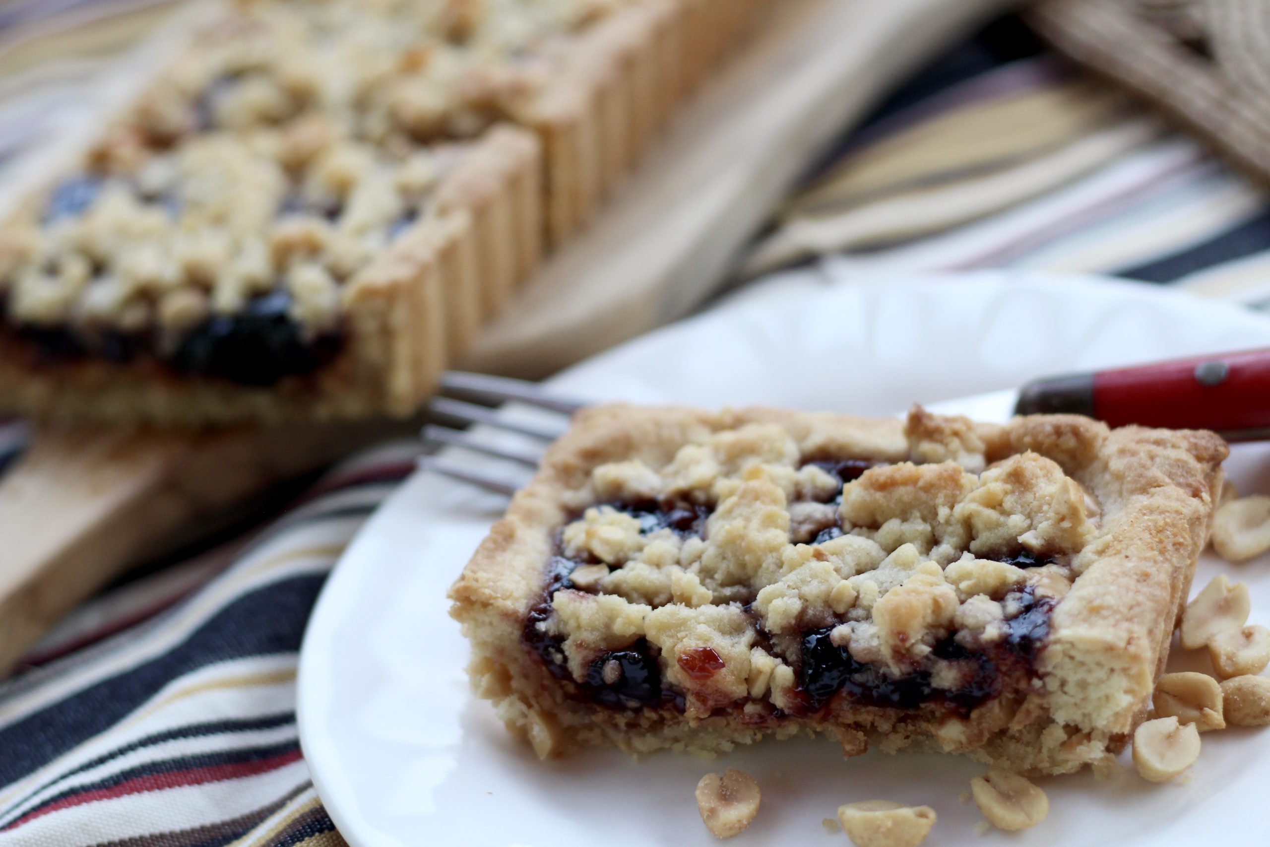 Peanut Butter & Jelly Streusel Cake