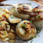 Fried Potato Stuffed Onions