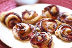 Plum Roses Marzipan Pastries