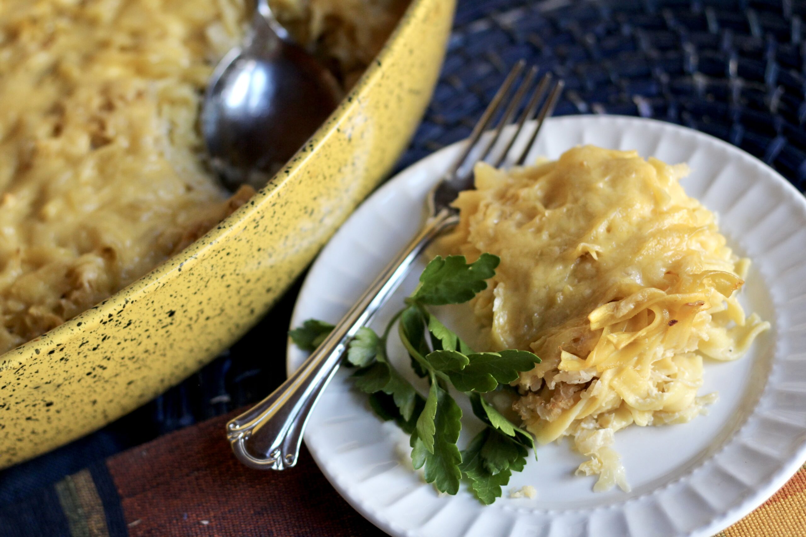 Sauerkraut Gouda Noodle Bake