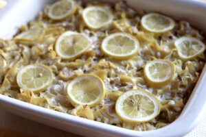Preserved Lemon Shallot Kugel