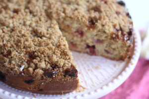Gooseberry Caramel Streusel Cake