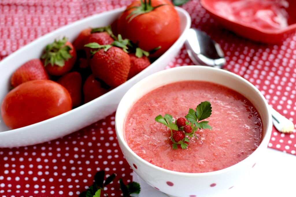 Chilled Strawberry Tomato Soup