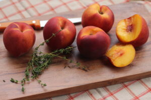 fresh peaches and thyme
