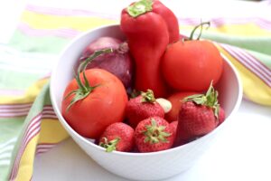Fresh Strawberries Tomatoes & Red Pepper