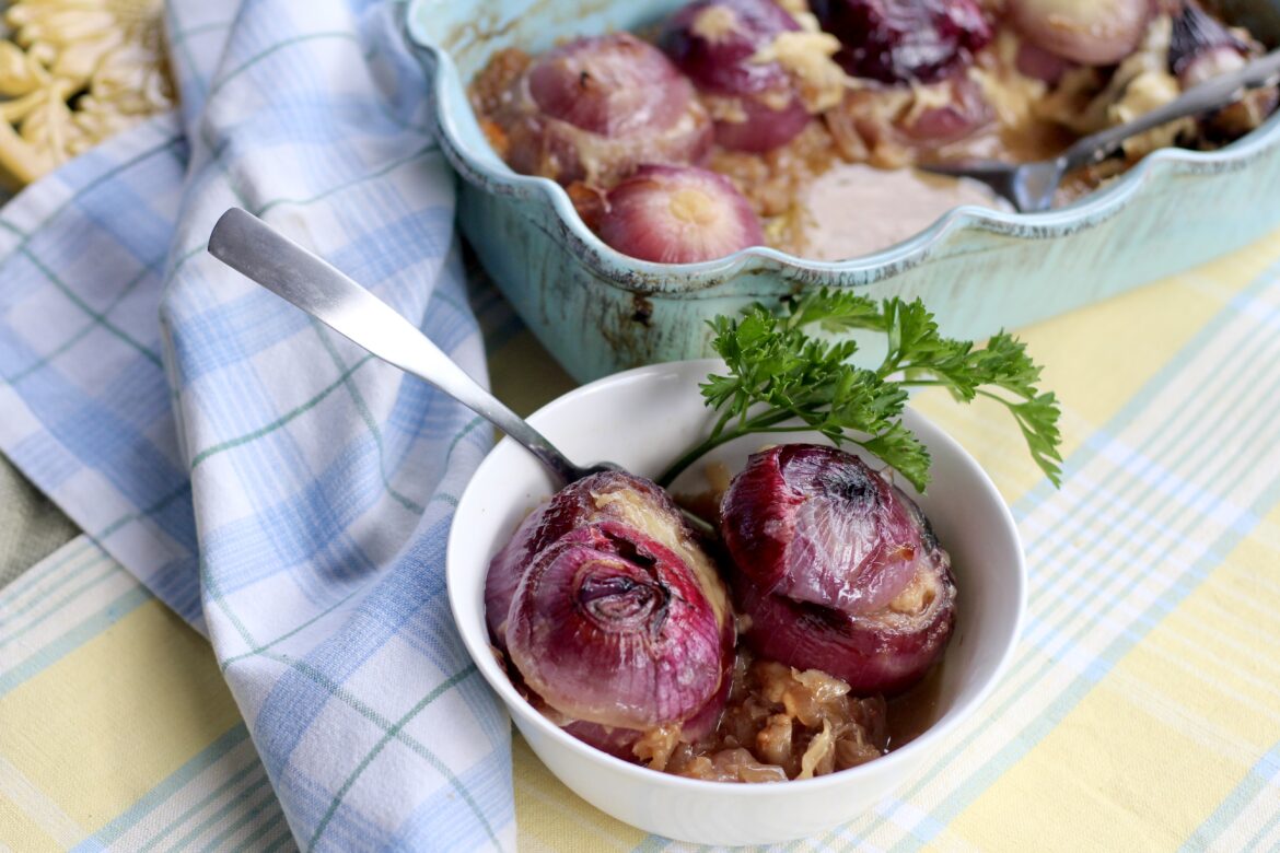 Cheesy Sauerkraut Beer Onions