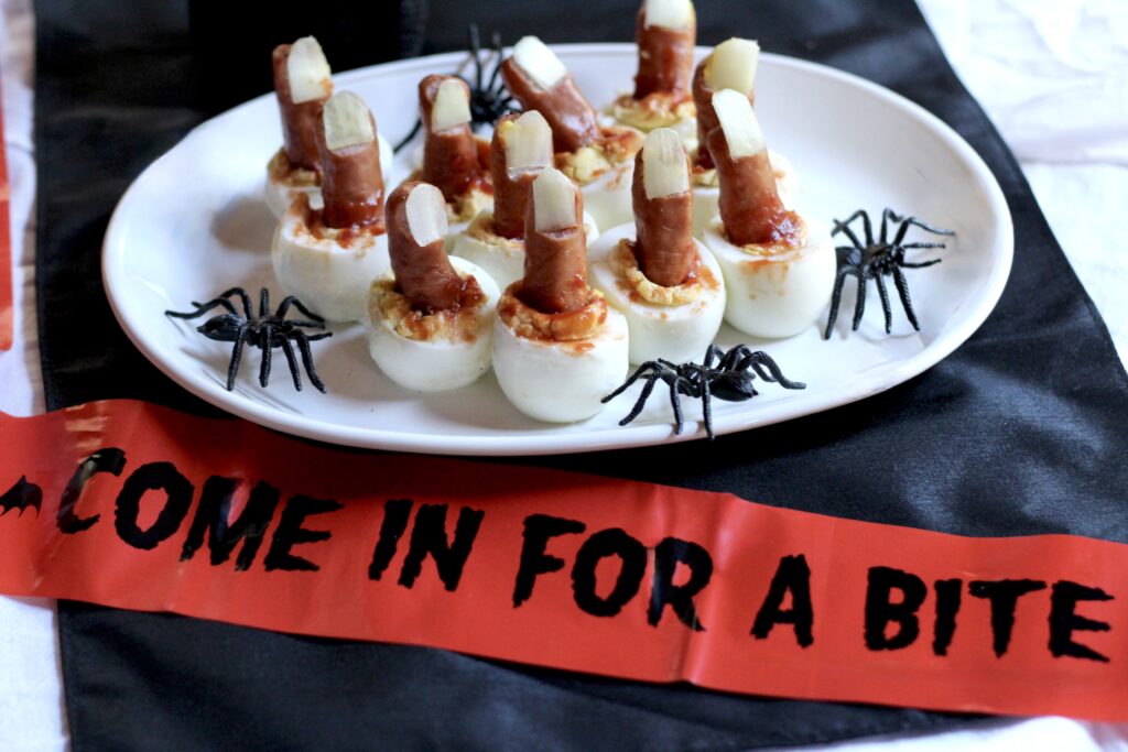 Bloody Finger Deviled Eggs