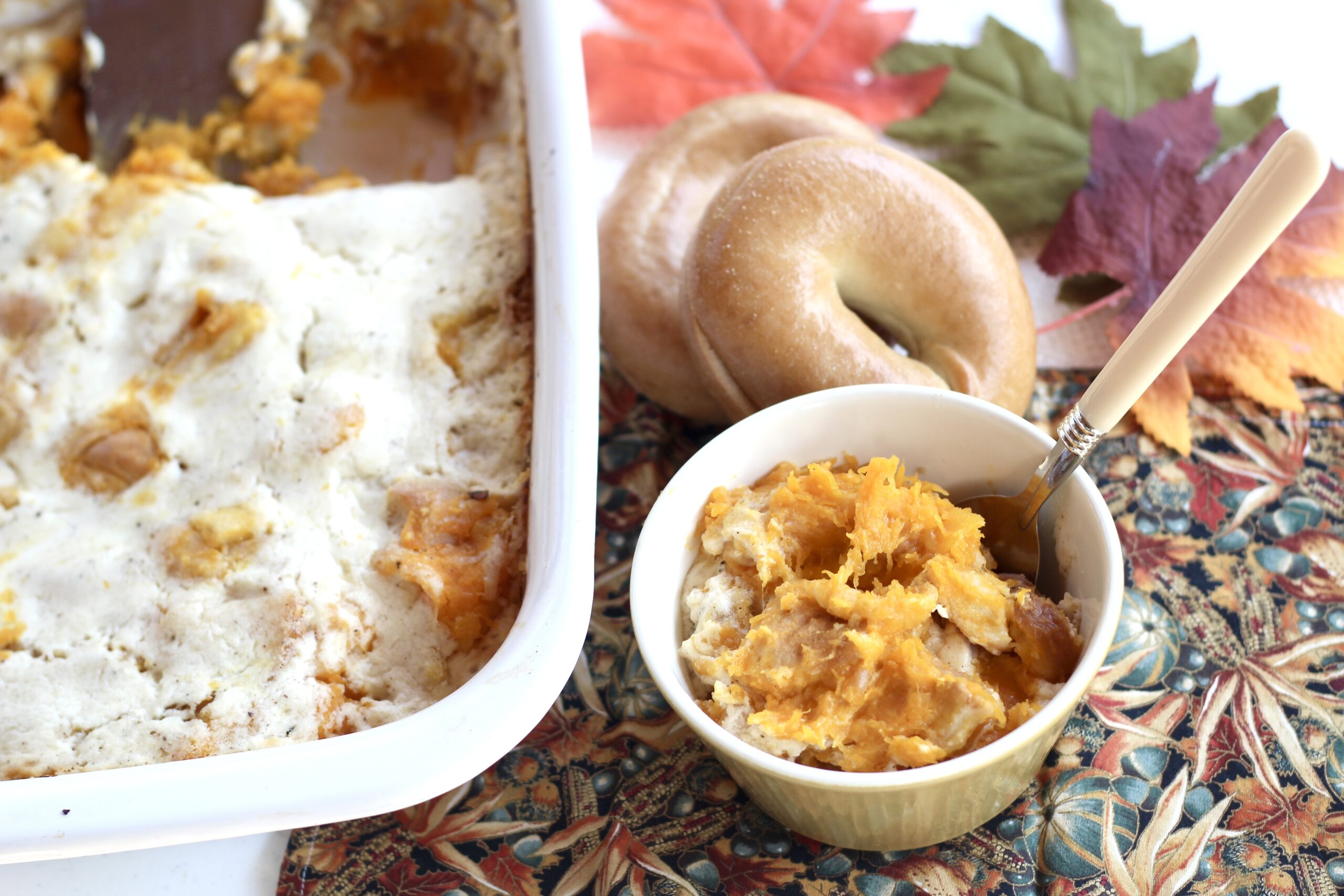 Butternut Gruyere Bagel Casserole