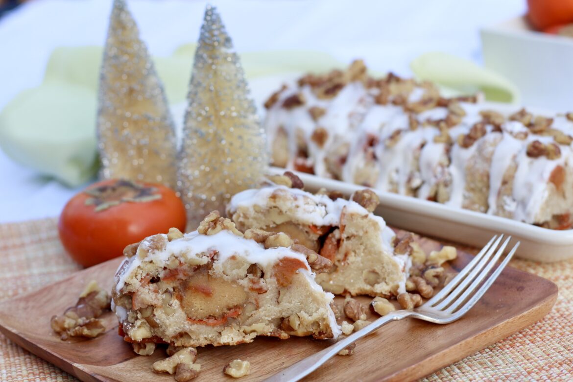 Persimmon Walnut Marzipan Stollen