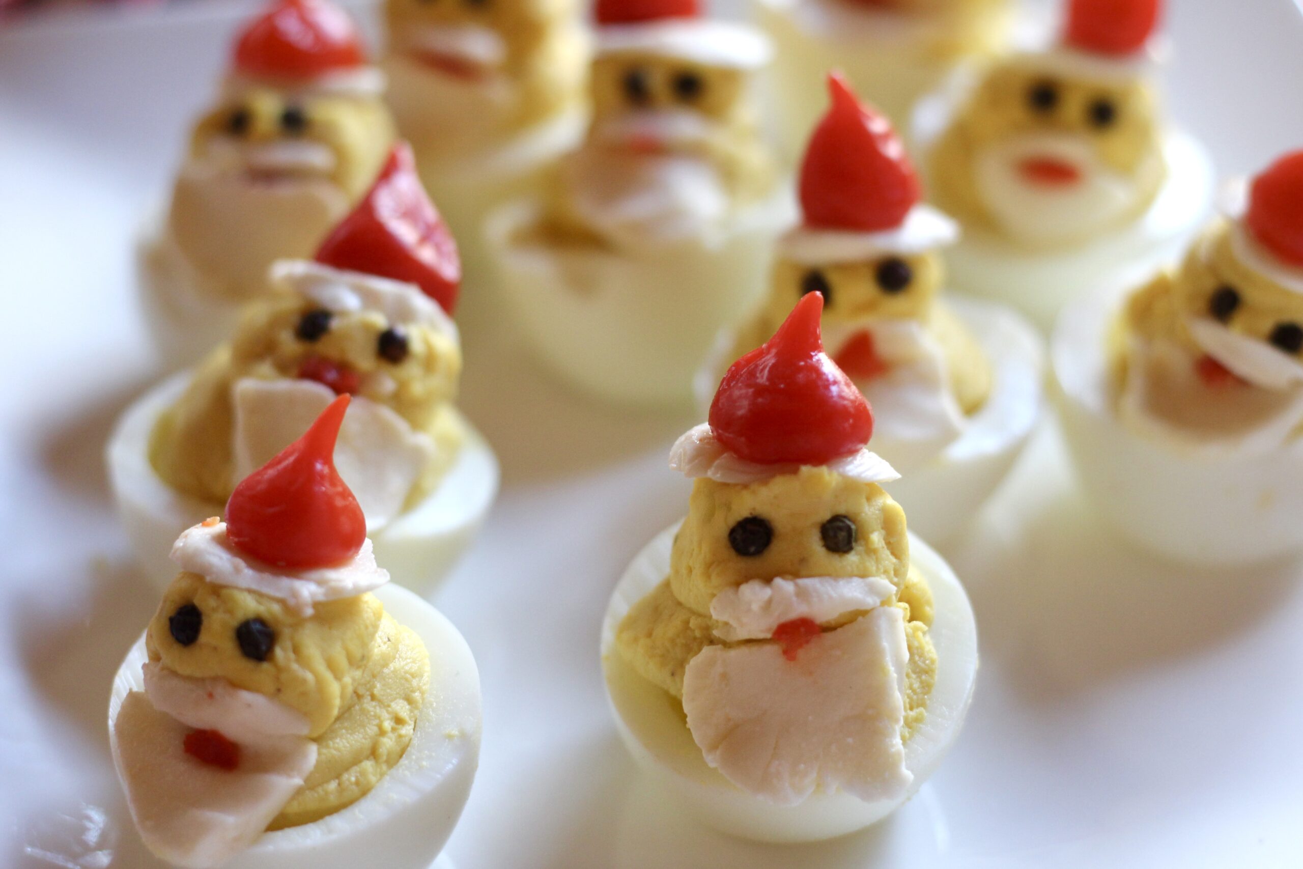 Santa Claus Deviled Eggs