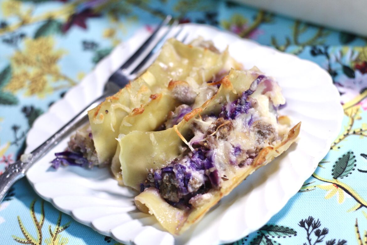 Cabbage Beef Stuffed Pasta