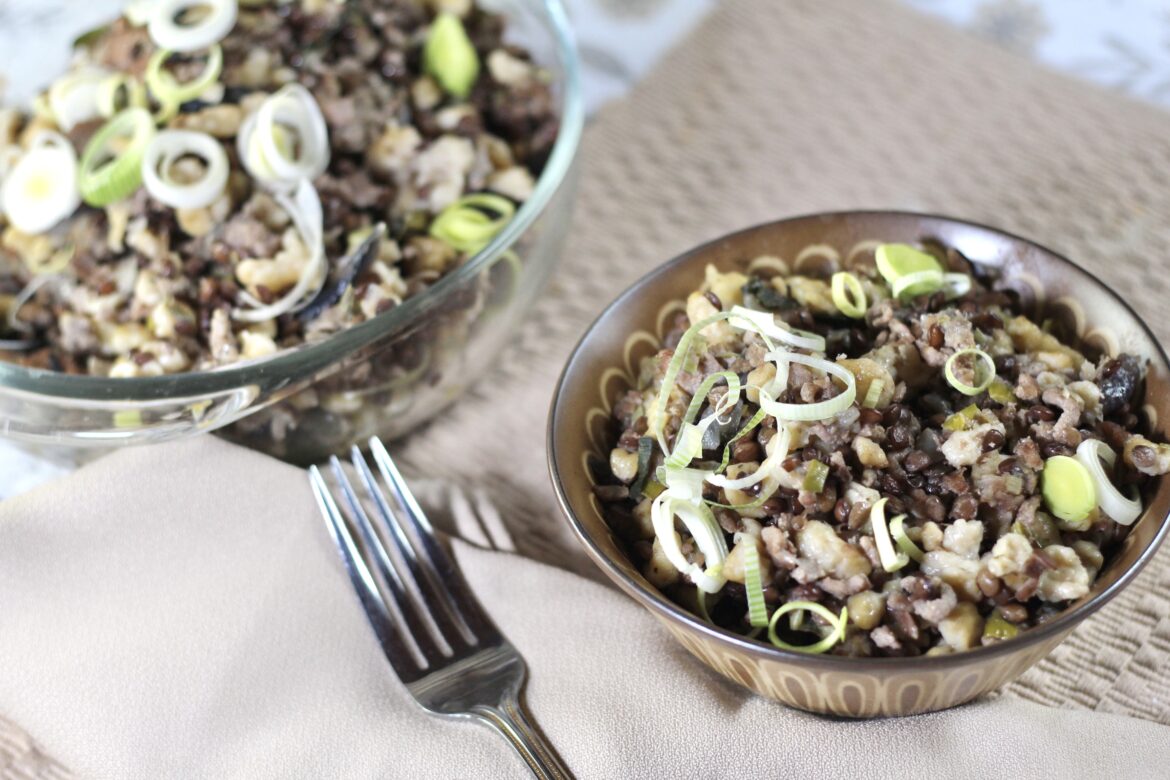 Lentil Spätzle Pork Mix