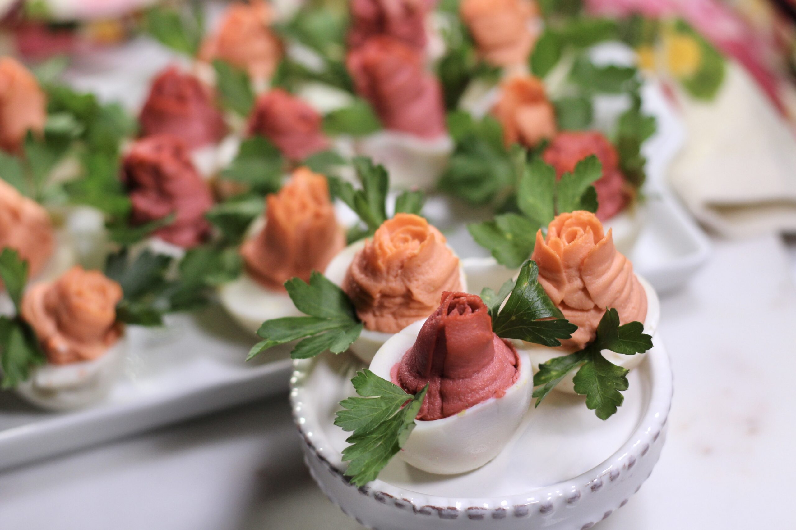 Valentine Roses Deviled Eggs