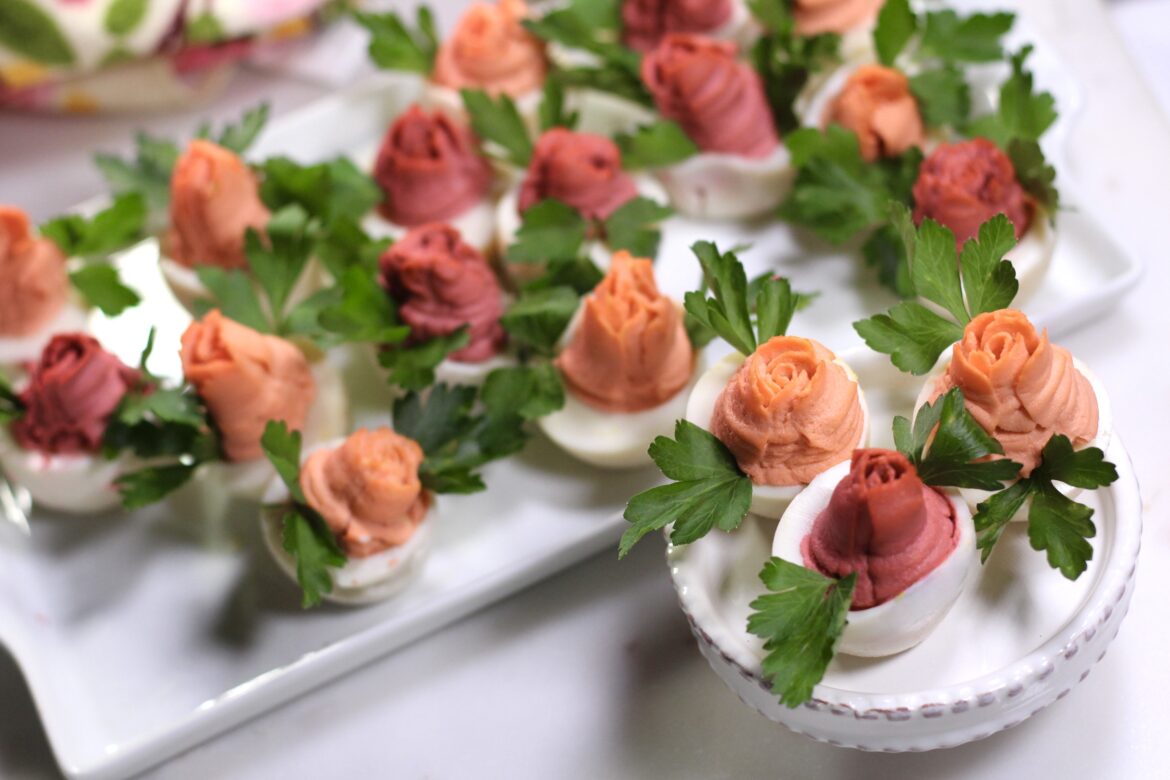 Valentine Roses Deviled Eggs