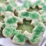 Minty Shamrock Linzer Cookies