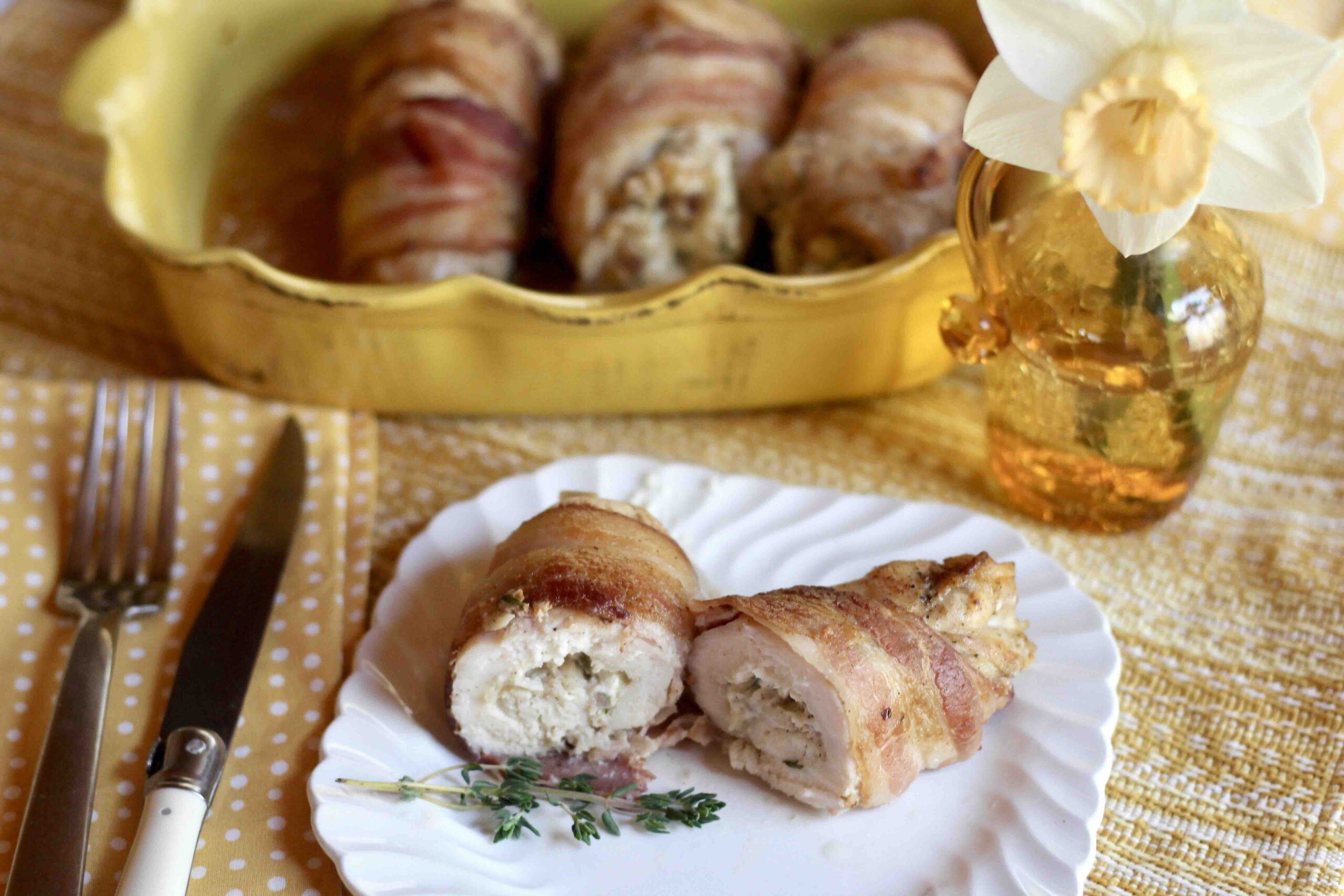 BACON CHICKEN CHEESE ROULADE