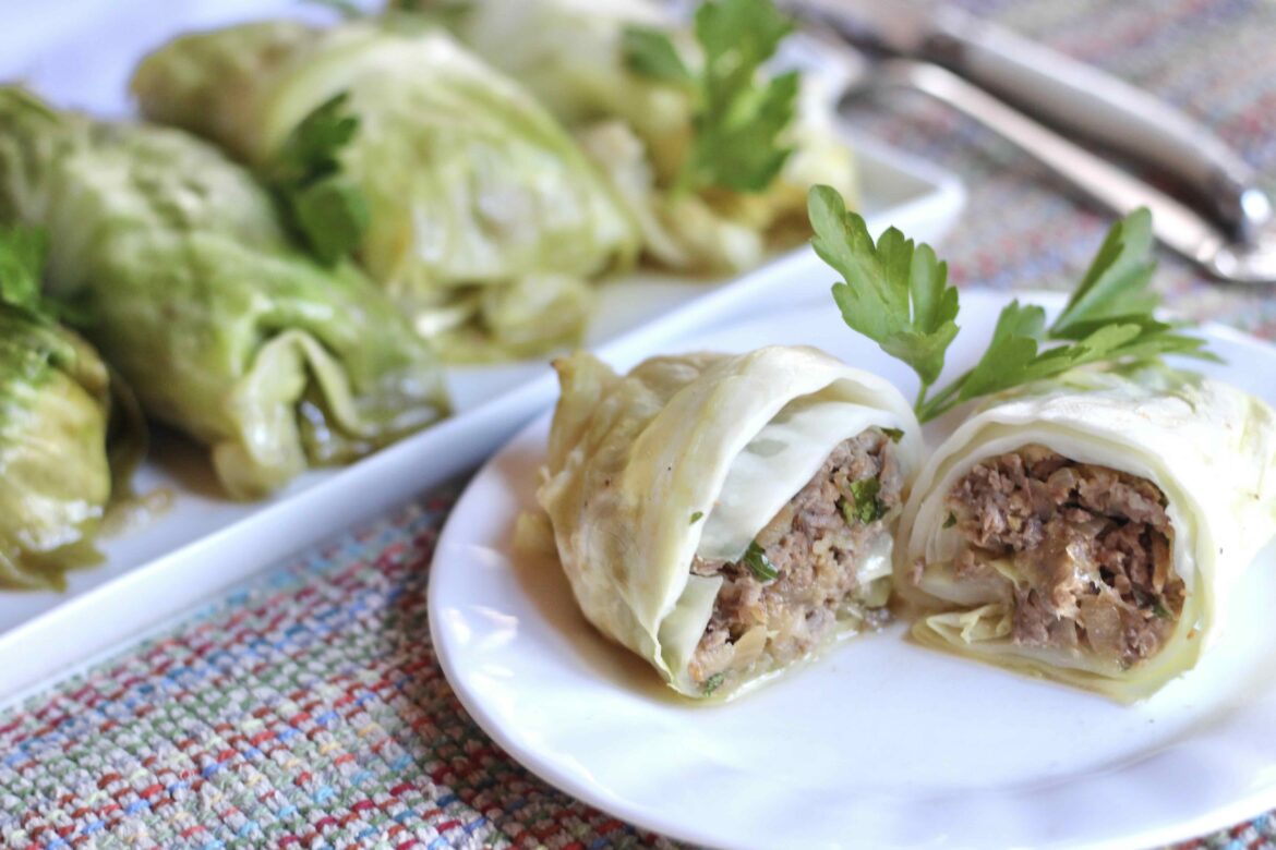 Brisket Caramelized Onion Cabbage Rolls