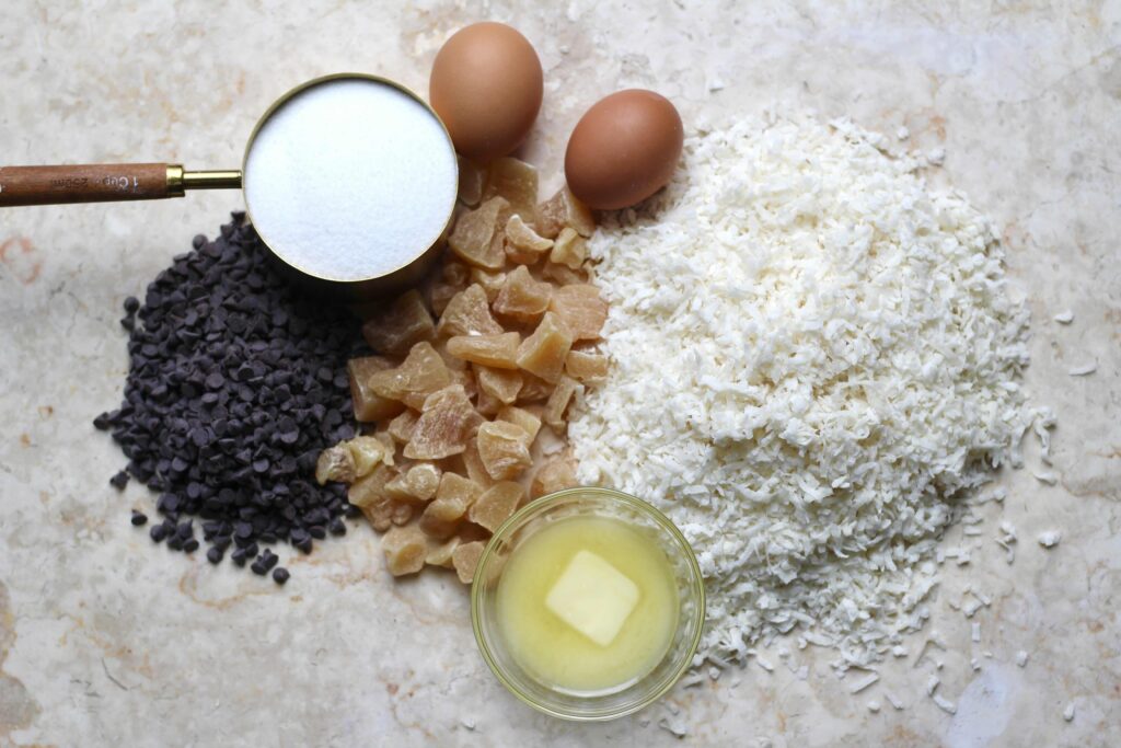 Ginger Chocolate Chip Macaroons ingredients