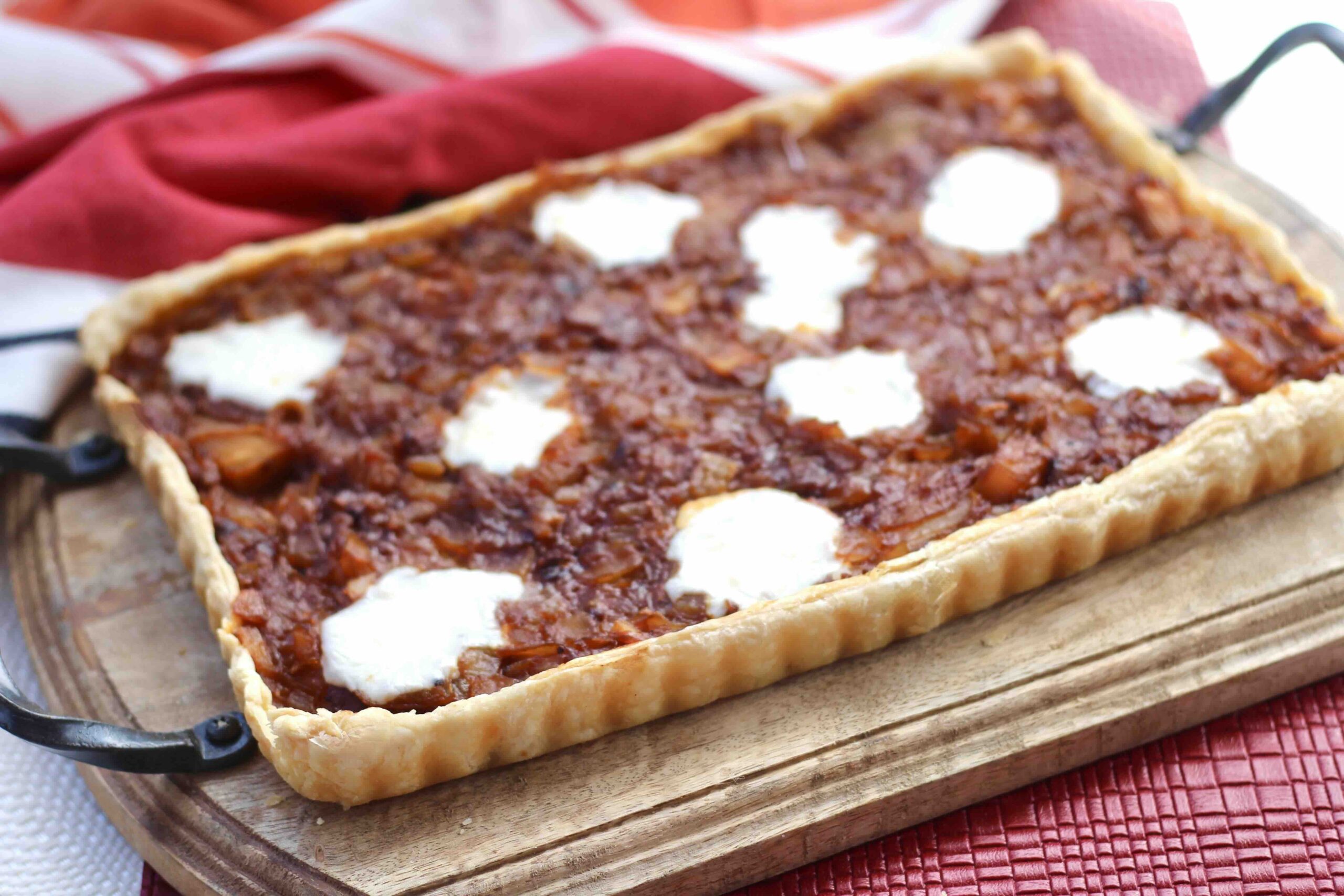 Onion Gochujang Mozzarella Tart