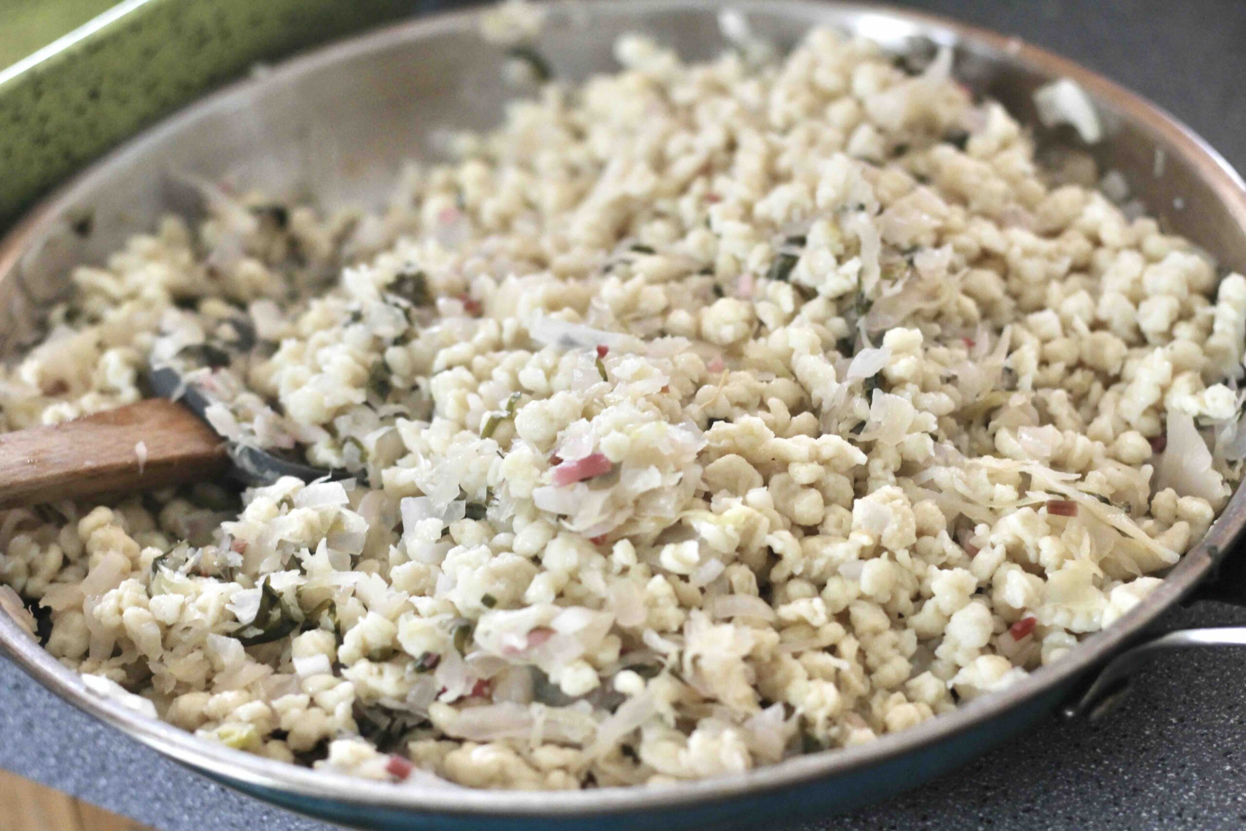 Spätzle Sauerkraut Ramp Casserole