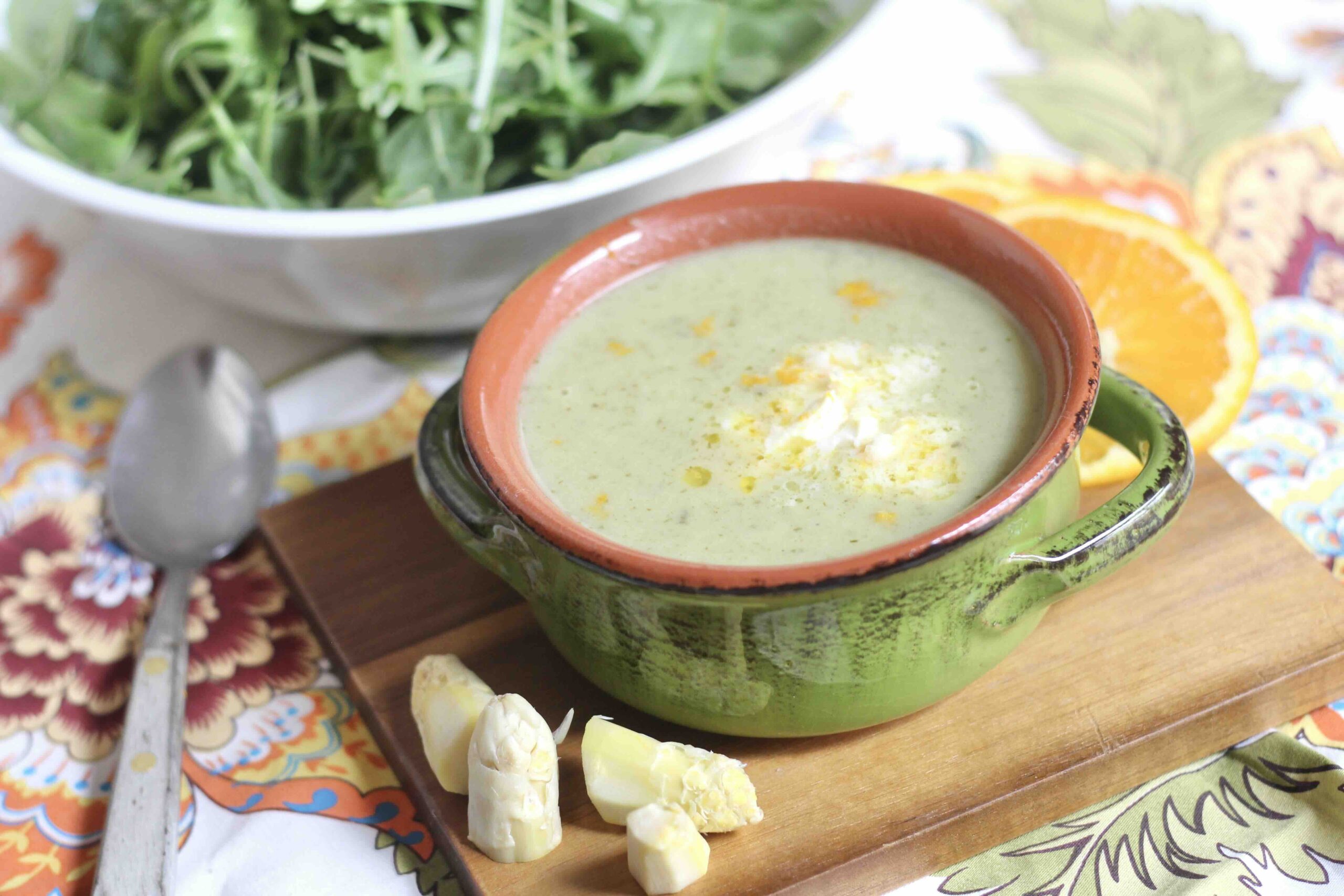 White Asparagus Arugula Soup