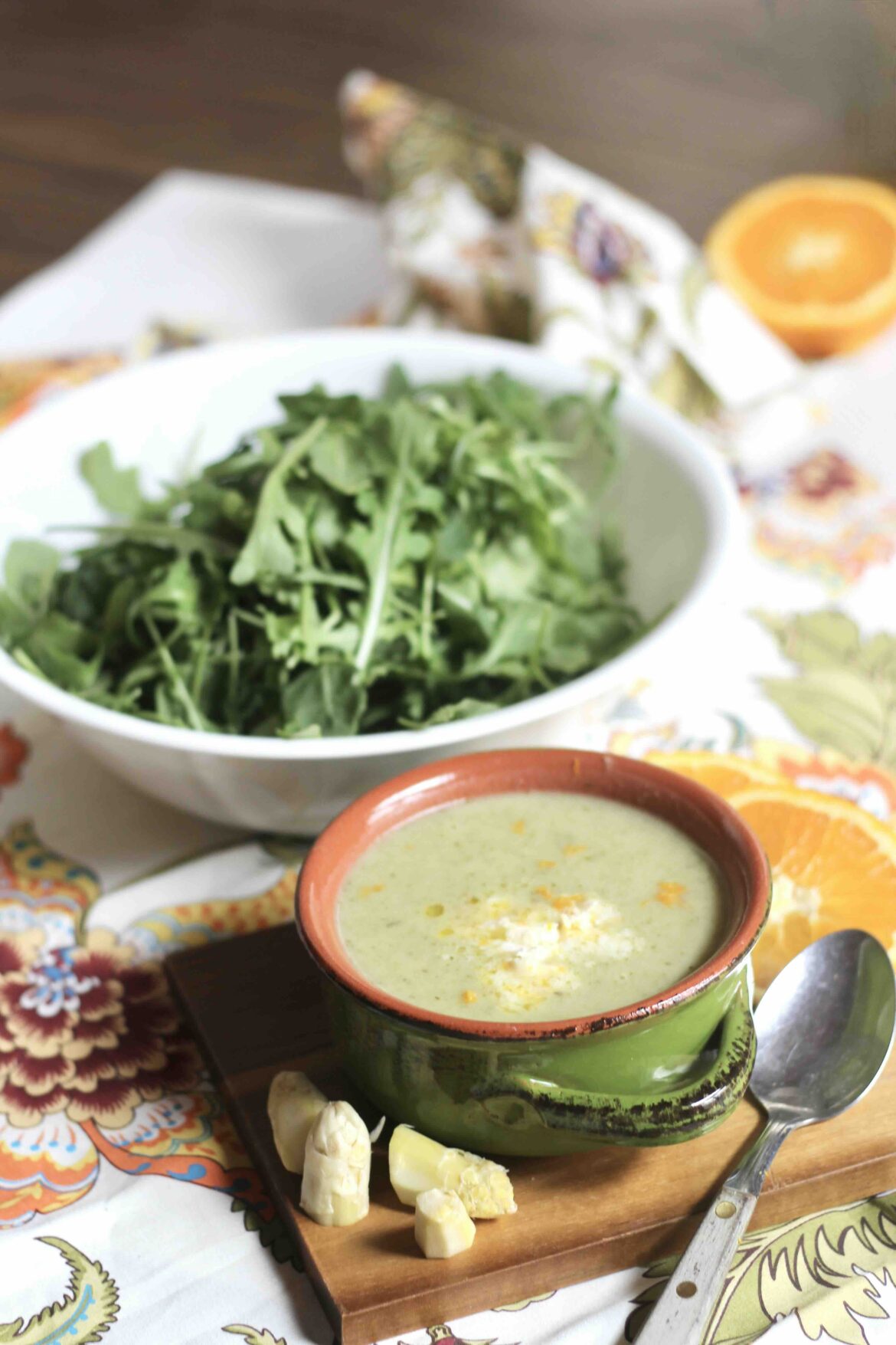 White Asparagus Arugula Soup