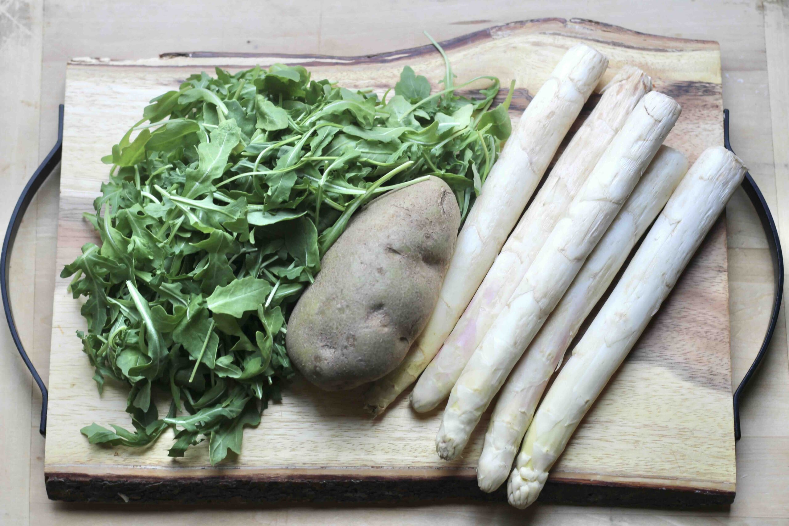 Arugula potato white asparagus