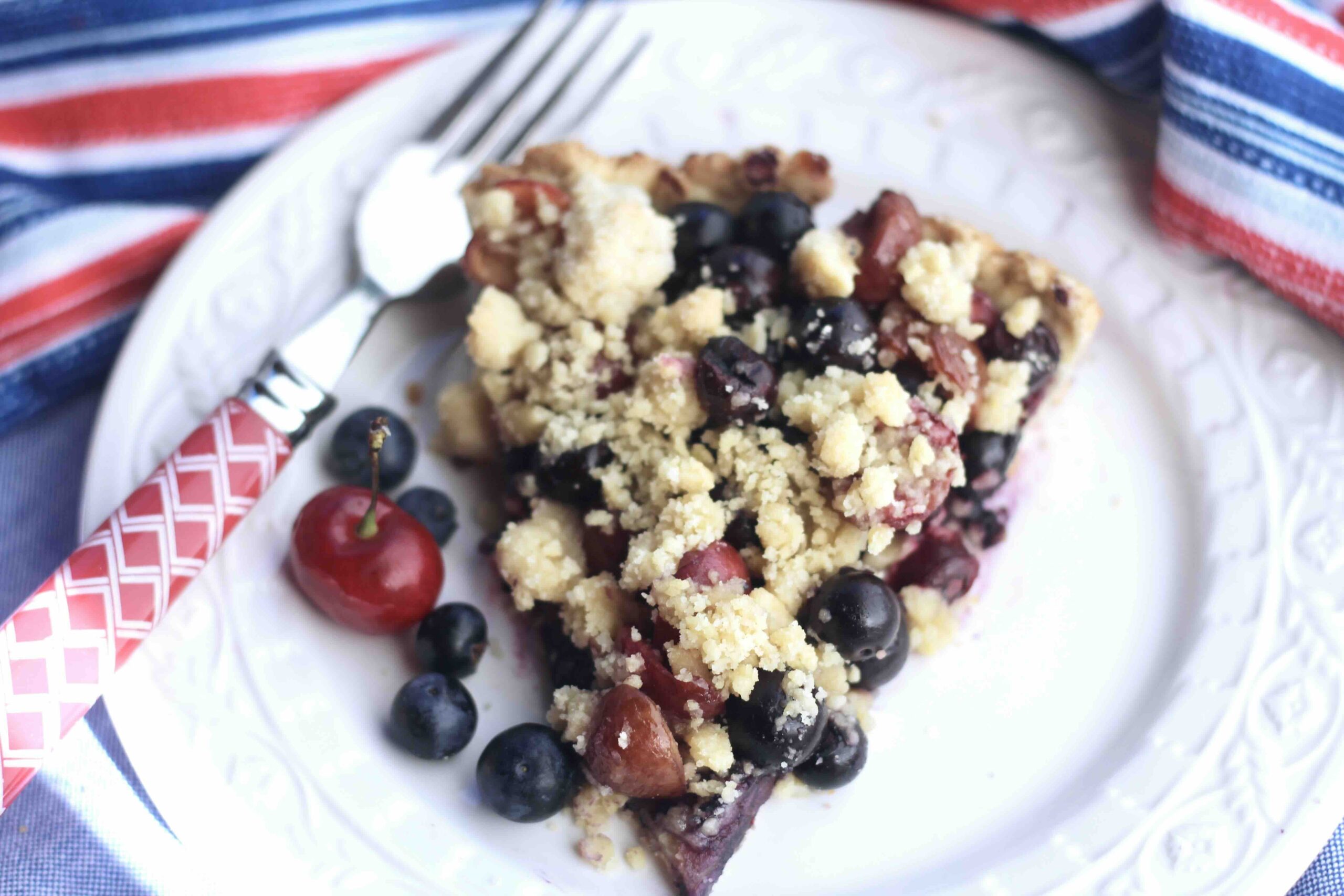 Cherry Blueberry Streusel Cake