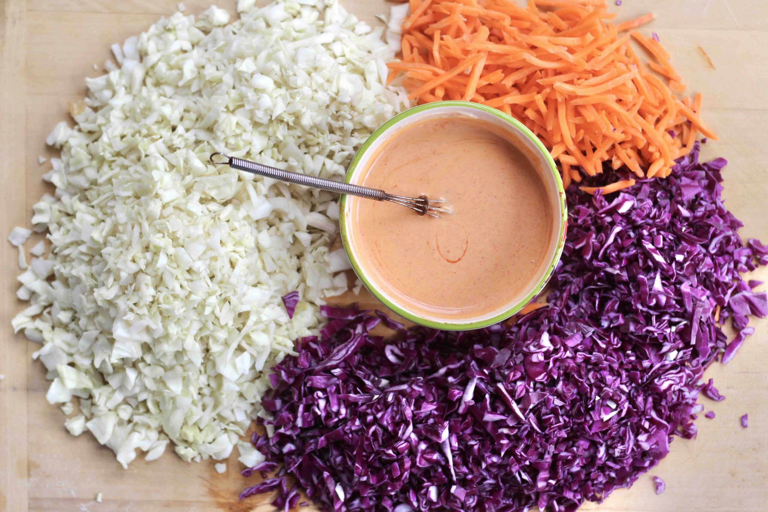 Spicy Gochujang Cole Slaw ingredients